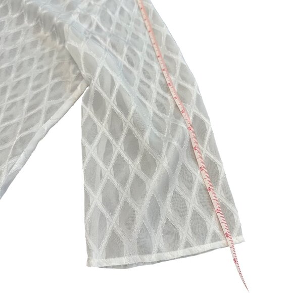 Chico's Shirt Size 2 L White V Neck Topper Semi Sheer 3/4 Sleeve Topper - Picture 12 of 12